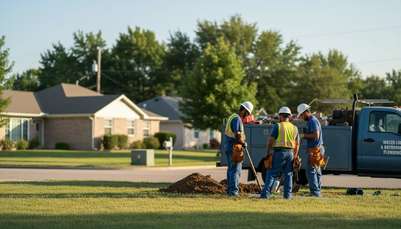 Residential water line and bathroom plumbing service in Bonaire, GA